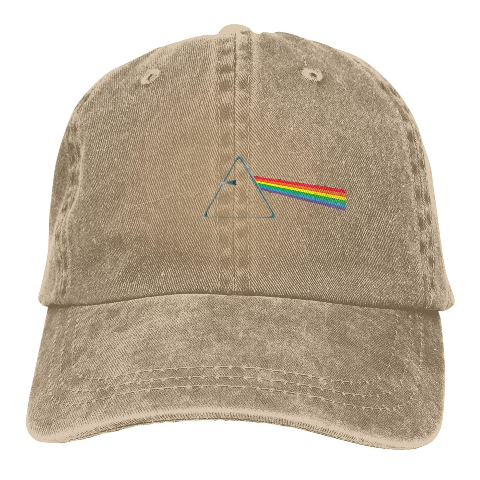 Ezkyztlw Unisex Natural Pink Rainbow Floyd Men Women Camp Baseball Hat Adjustable Washable Hat Trucker Cap Dad Hat For Outdoor Daily