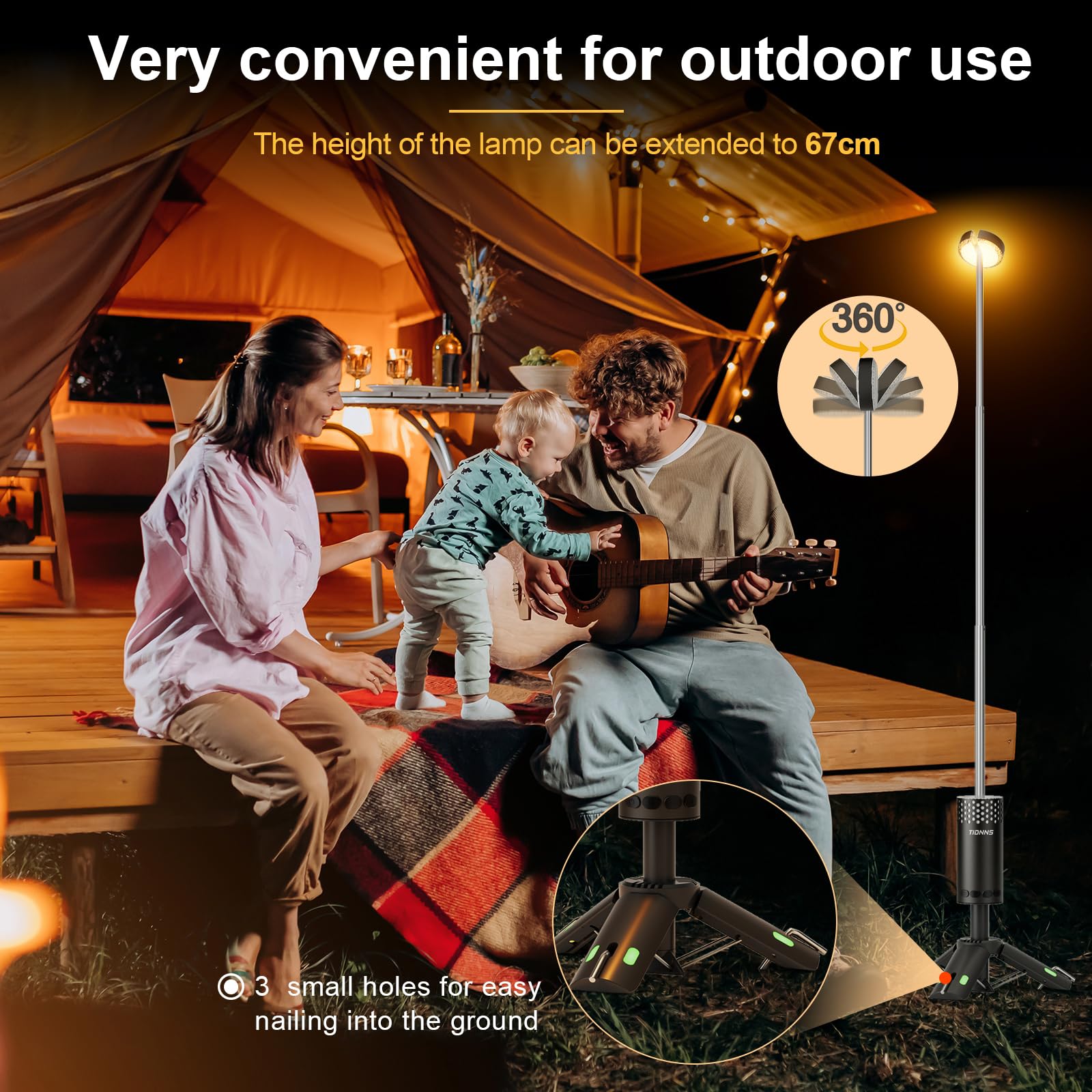 Luces de camping recargables, linterna de camping desmontable con soporte, lámpara telescópica impermeable para campamento, luz magnética colgante de trabajo, linternas LED para tienda de