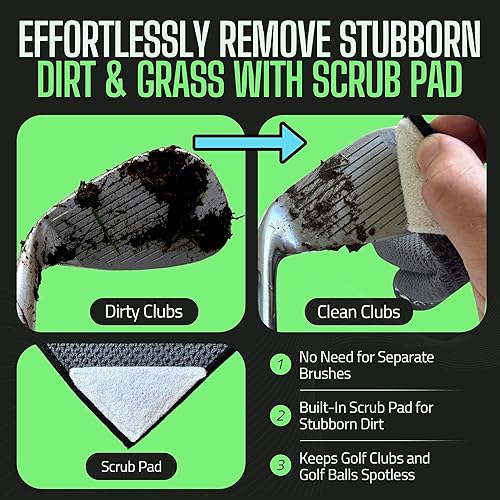 Miniatura 3 de Toalla de golf magnética de alta calidad, bolsillo de lavado exclusivo, imán industrial, almohadilla para fregar I patrón de gofre profundo, 2