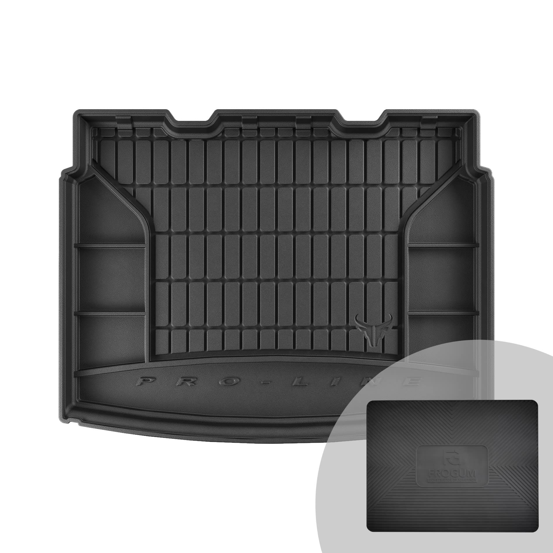 FROGUM ProLine 3D Esclusivo Tappetino Vasca Baule Bagagliaio in gomma perfetto per Volkswagen Tiguan II dal 2015 | Comodo organizzatore | Bordi più alti