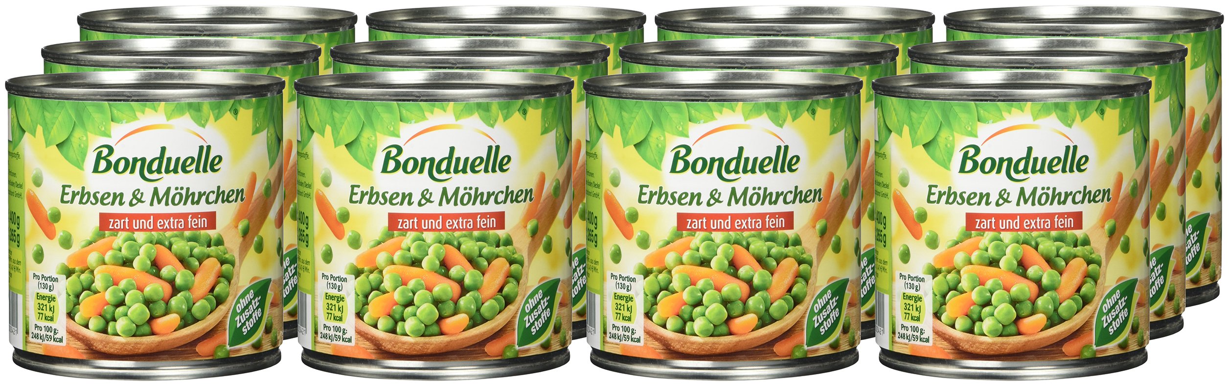 Bonduelle Erbsen & Möhrchen zart und extra fein, 12er Pack (12 x 400g)