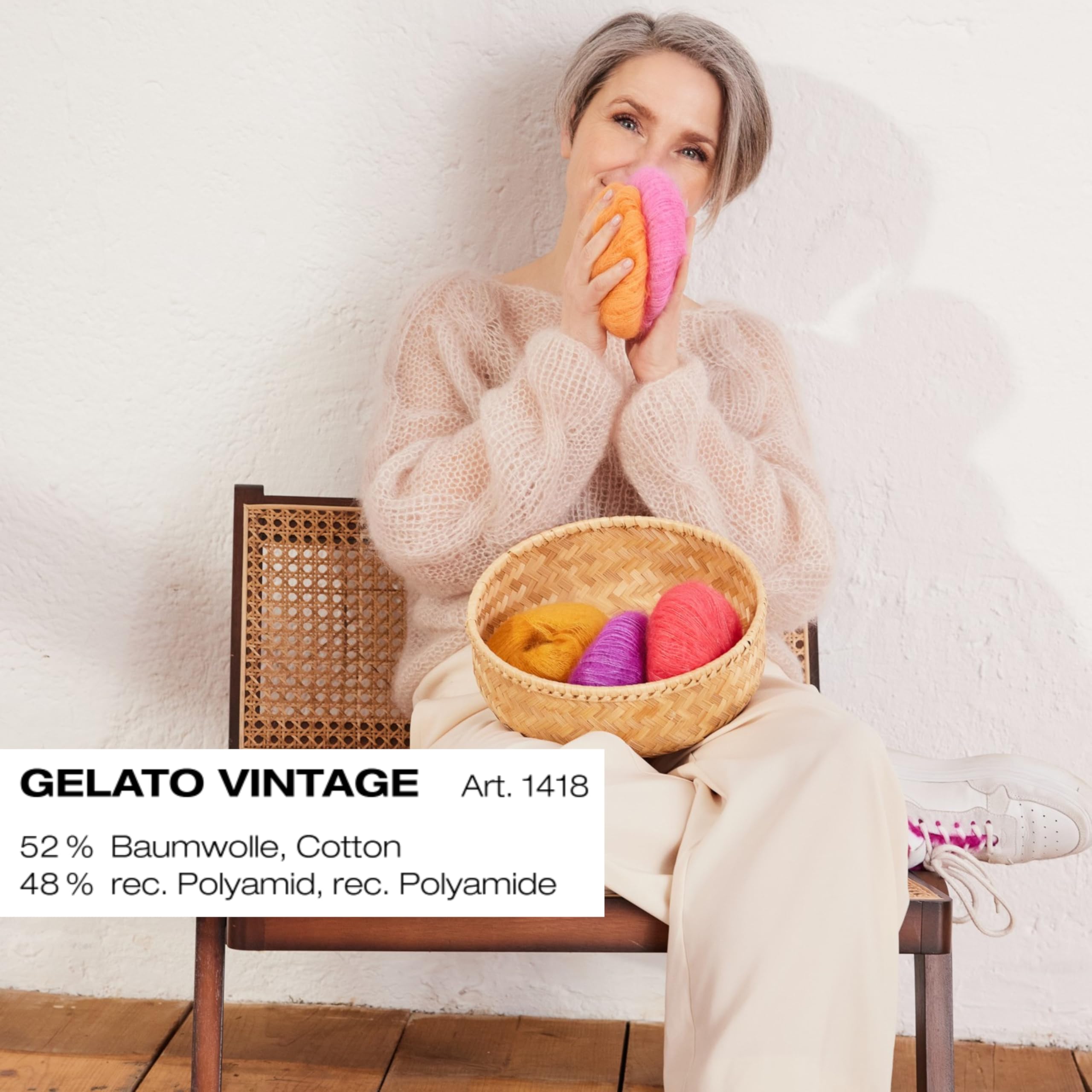 LANA GROSSA Gelato - Ruban De Tuyau En Coton Doux Rempli Avec Impression Chatoyante Colorée - Fil à