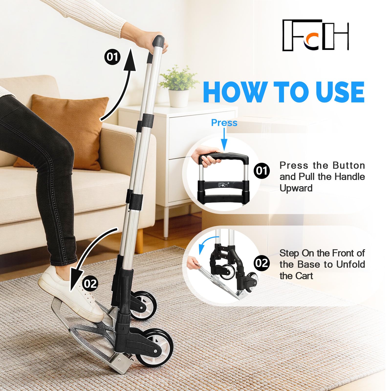 FCH Folding Hand Truck - Portable & Durable -4 FCH Folding Hand Truck - Portable & Durable -4