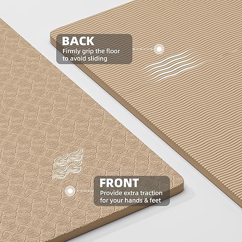 Miniatura 4 de ILILI Tapete de yoga, 72 x 25 x 0.3 pulgadas, antideslizante, tapete de ejercicio de elastómero termoplástico, inodoro y resistente al desgarro, con