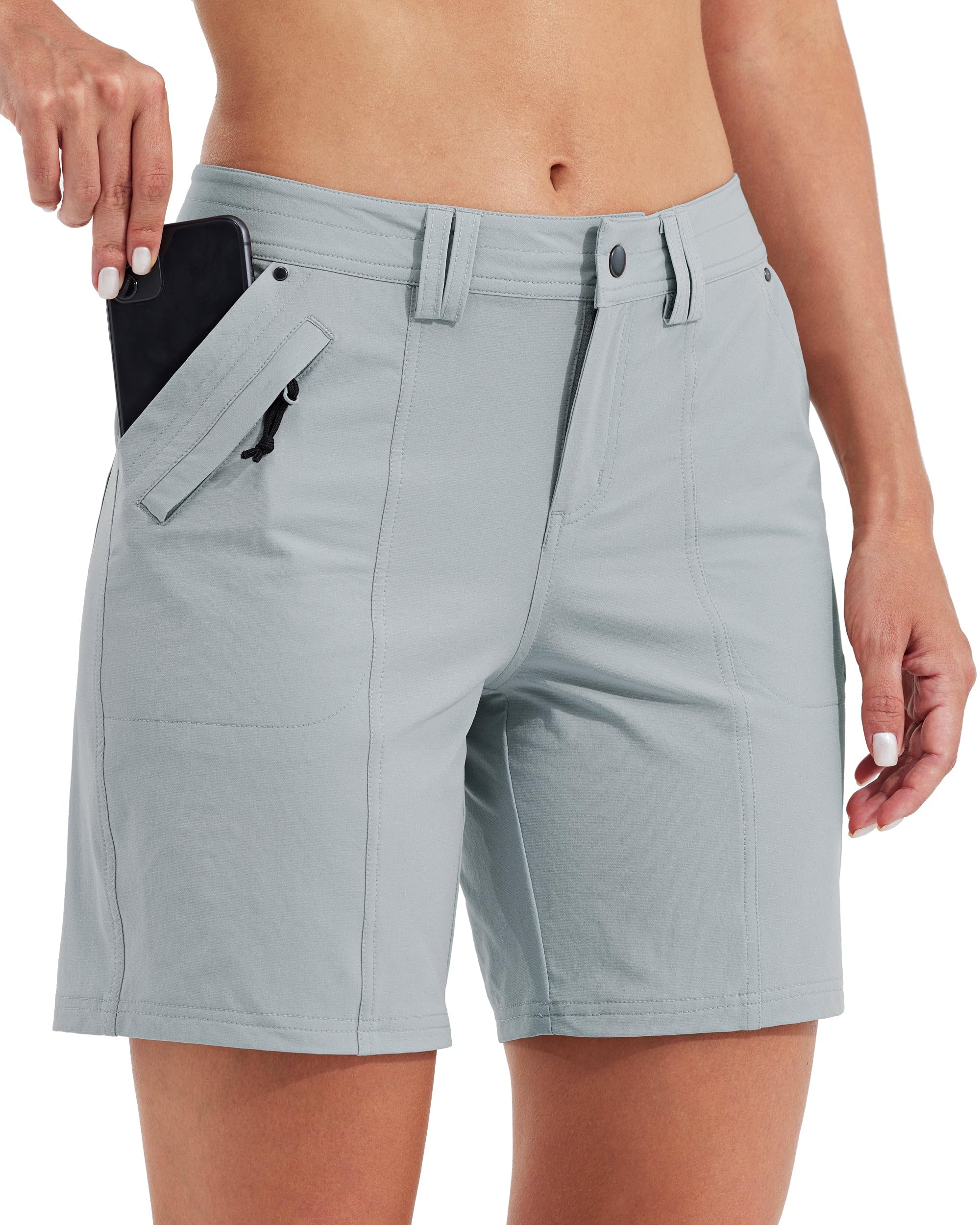 Willit Women's Golf Hiking Shorts 7" Quick Dry Athletic Shorts Casual Summer Shorts with Pockets Water Resistant