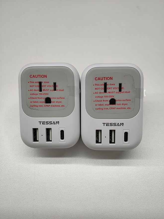 India Plug Adapter 2 Pack, TESSAN Type D Travel Adapter