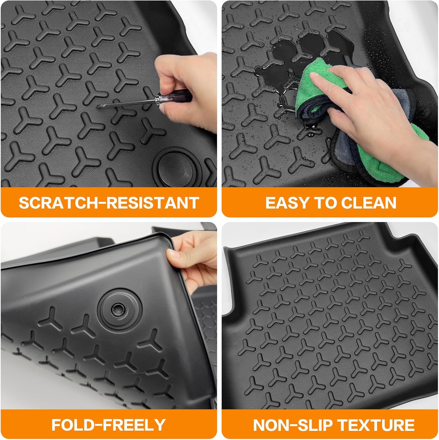 Cargo Mat Floor Liner Compatible with Bronco Sport 2021-2025 TPE All Weather Floor Mat for Ford Bronco Sport 2021 2022 2023 2024 2025 Include 1st & 2nd Row(Floor mat) - Image 7