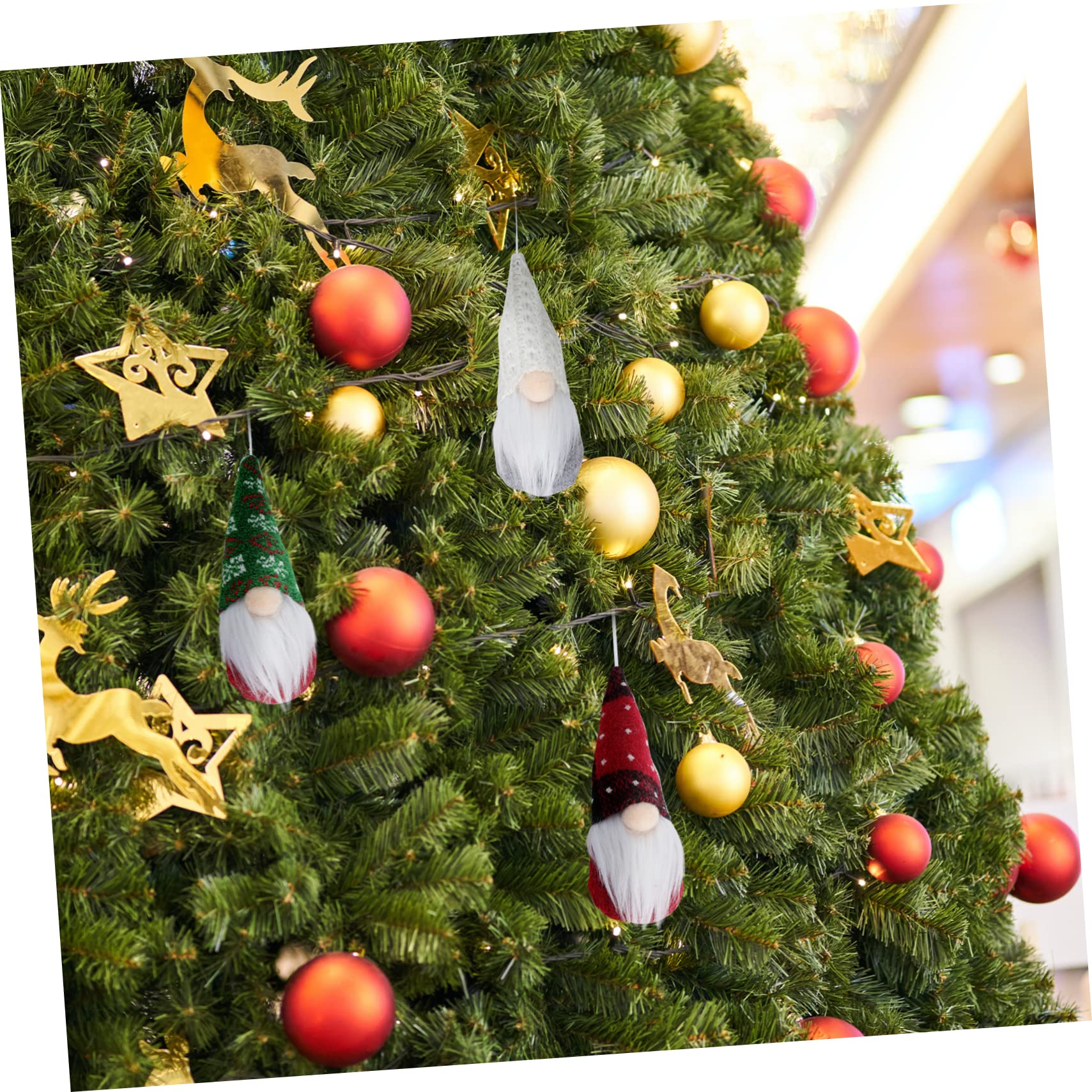 OUNONA 12piezas Adornos Colgantes De Navidad Muñecos Sin Rostro para Decorar El Árbol De Decoración Festiva para Hogar y Fiestas