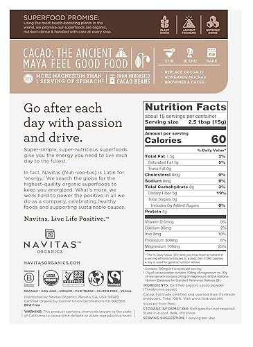 Miniatura 6 de Navitas Organics Paquete de polvo de maca y cacao en polvo, orgánico, sin OMG, sin gluten