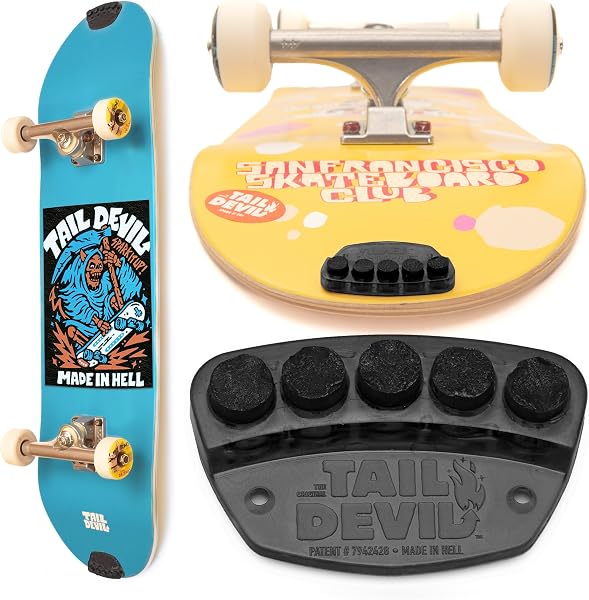 The Original Tail Devil Spark It Up! ® Plaques D'étincelles pour Skateboard Enfant et Adulte - Skateboard Accessoires pour Longboard et Planche Skate, Tail Devil Spark Plates - 1