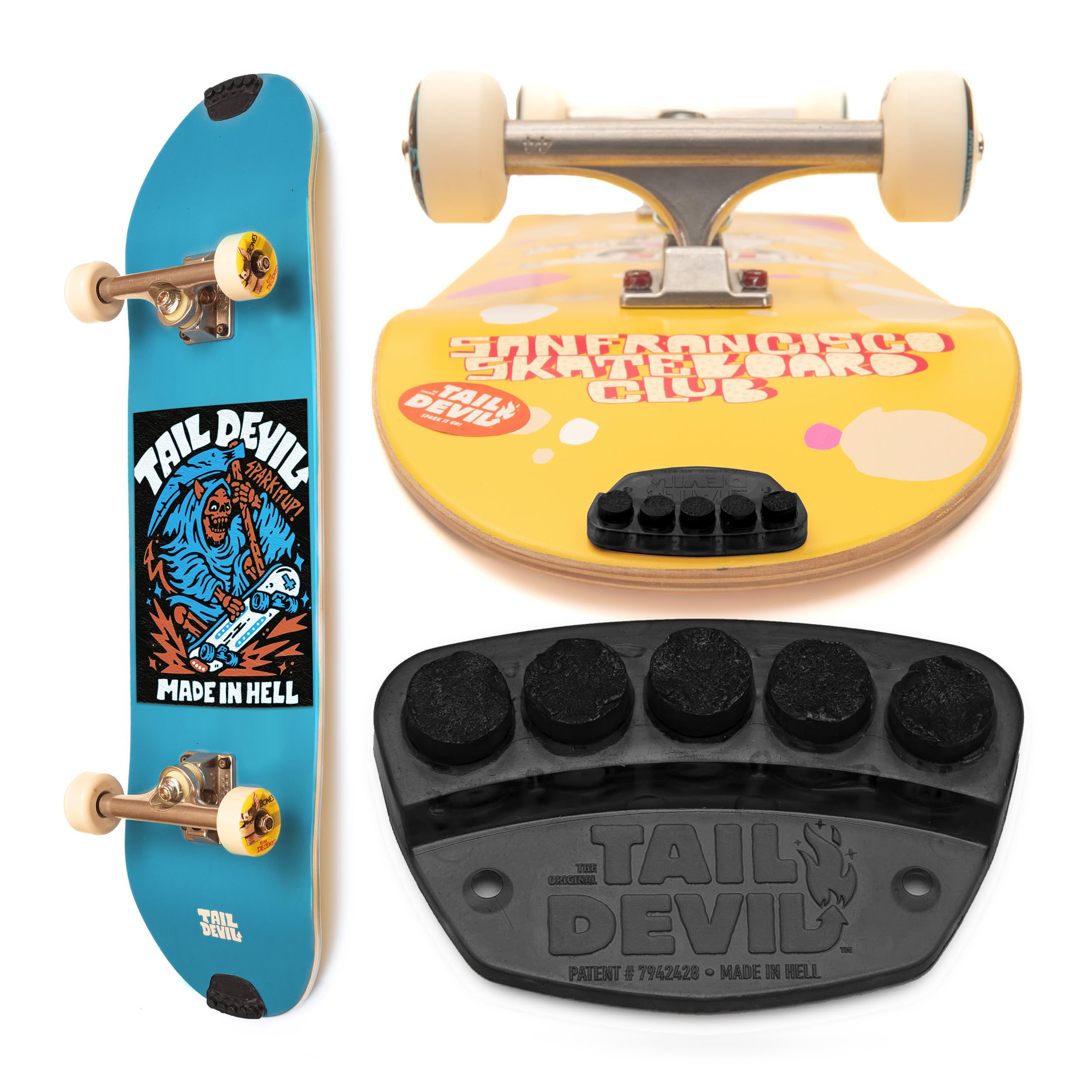 The Original Tail Devil Spark It Up! ® Skateboard Spark Plates - Skateboard Accessories Compatible with Kids Skateboard and Adults, Longboard, Skateboard Gift for Beginners and Pros