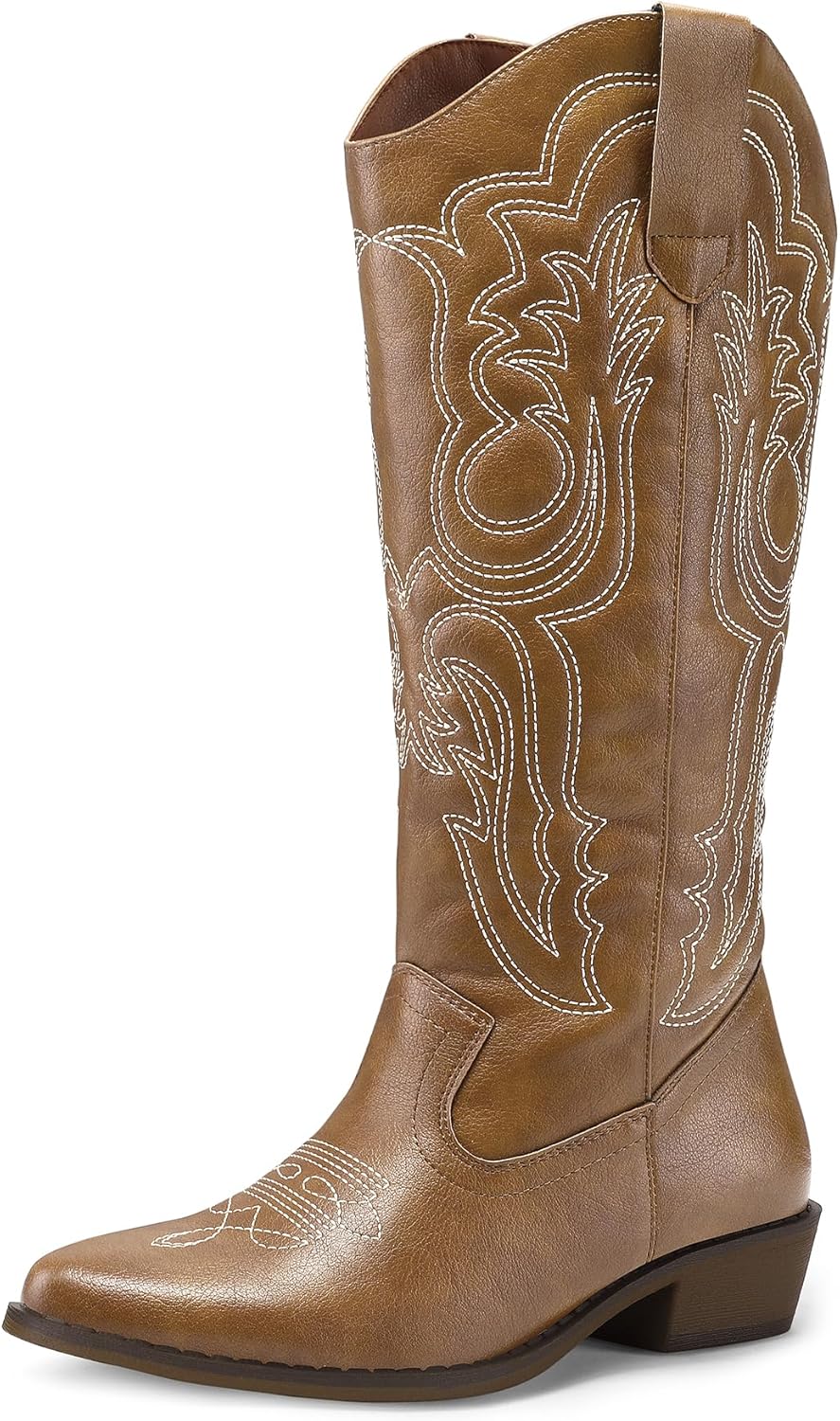 mysoft Women's Cowboy Boots Mid Calf Cowgirl Embroidered Western Pointed Toe... - Picture 92 of 99