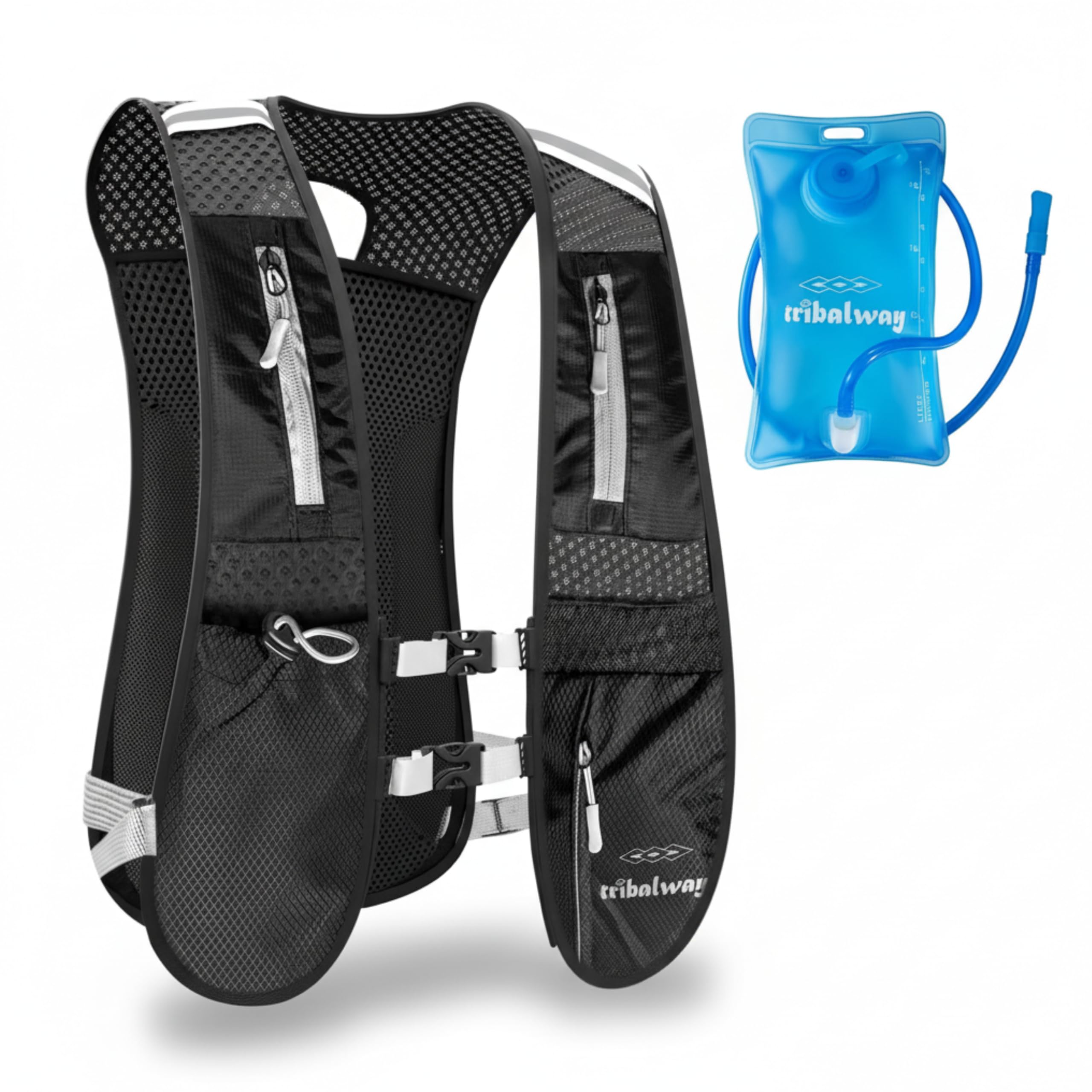 Running Vest – Hydration Vest for Men & Women, Breathable Running Backpack, Reflective Strips, Phone Holder, Water Bottle Holder