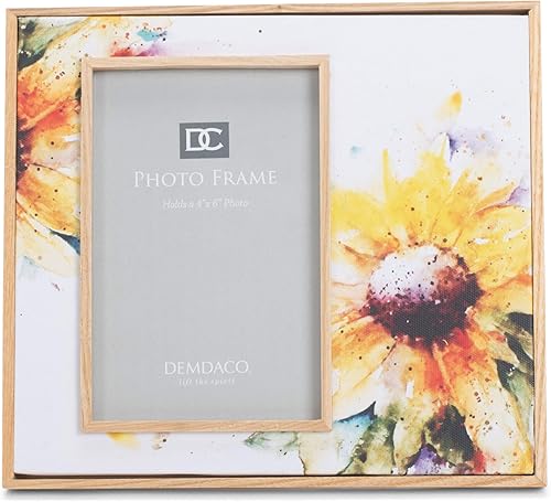 Miniatura 5 de DEMDACO Dean Crouser - Arte de pared con flores amarillas de girasol para fotos de 4 x 6 pulgadas en marco de madera y lienzo de 8.75 x 7.75 pulgadas