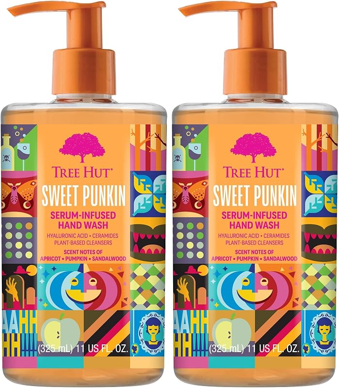 Tree Hut Sweet Punkin Serum Infused Hand Wash | Nourish & Hydrate Hands with Strengthening Skin Care | Long Lasting Scent | Cleanse & Lock in Moisture | 11 fl oz. (Pack of 2)
