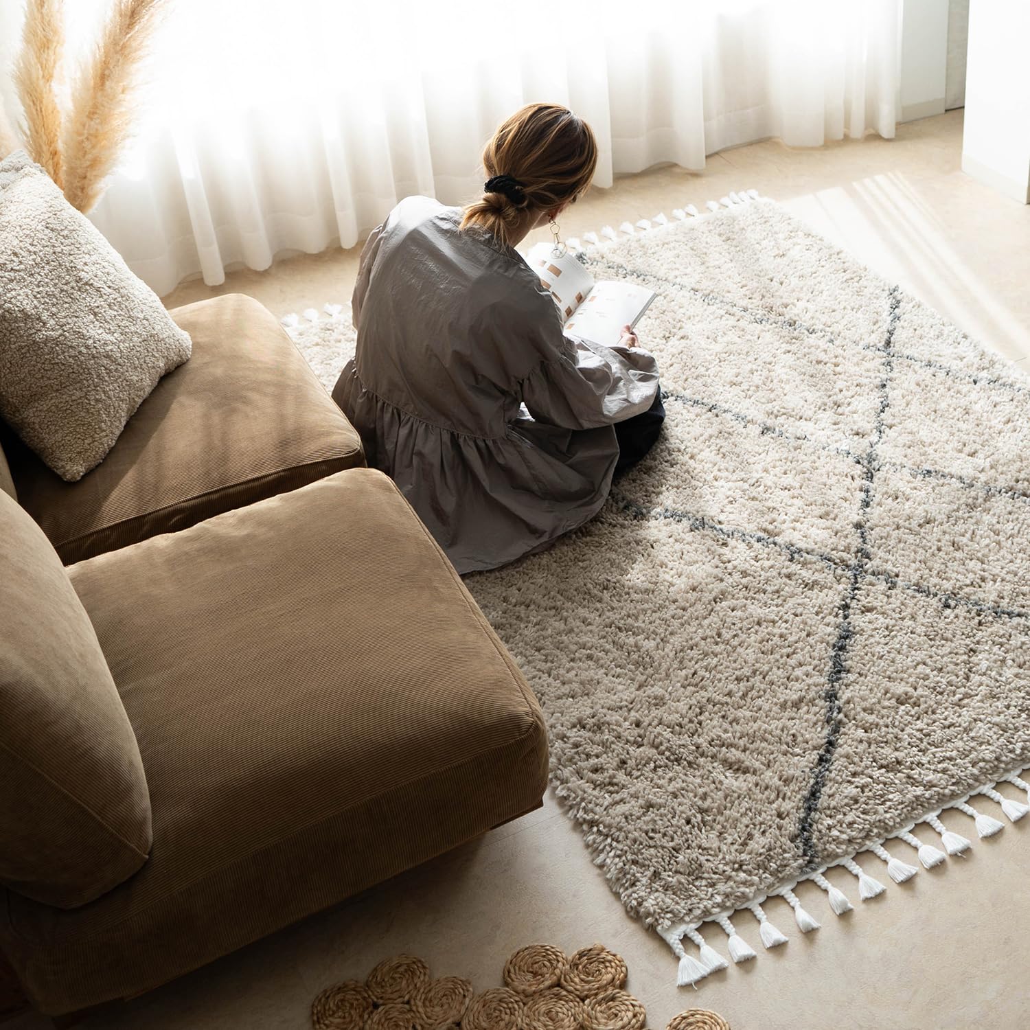 Amazon | サヤンサヤン クルーセ ベニワレン 風 ラグ ボーホー BOHO