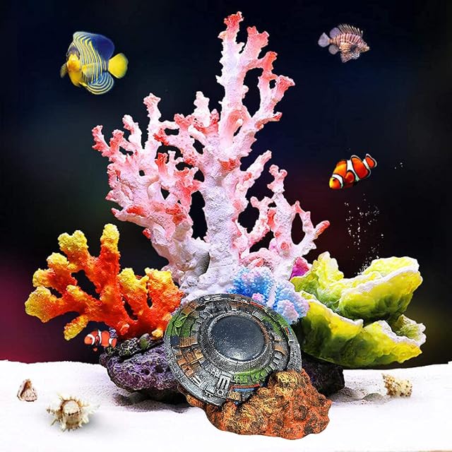 Foto 6 de 8 de Adorno de acuario OVNI naufragio micro paisaje pecera decoración esconder cueva artesanía