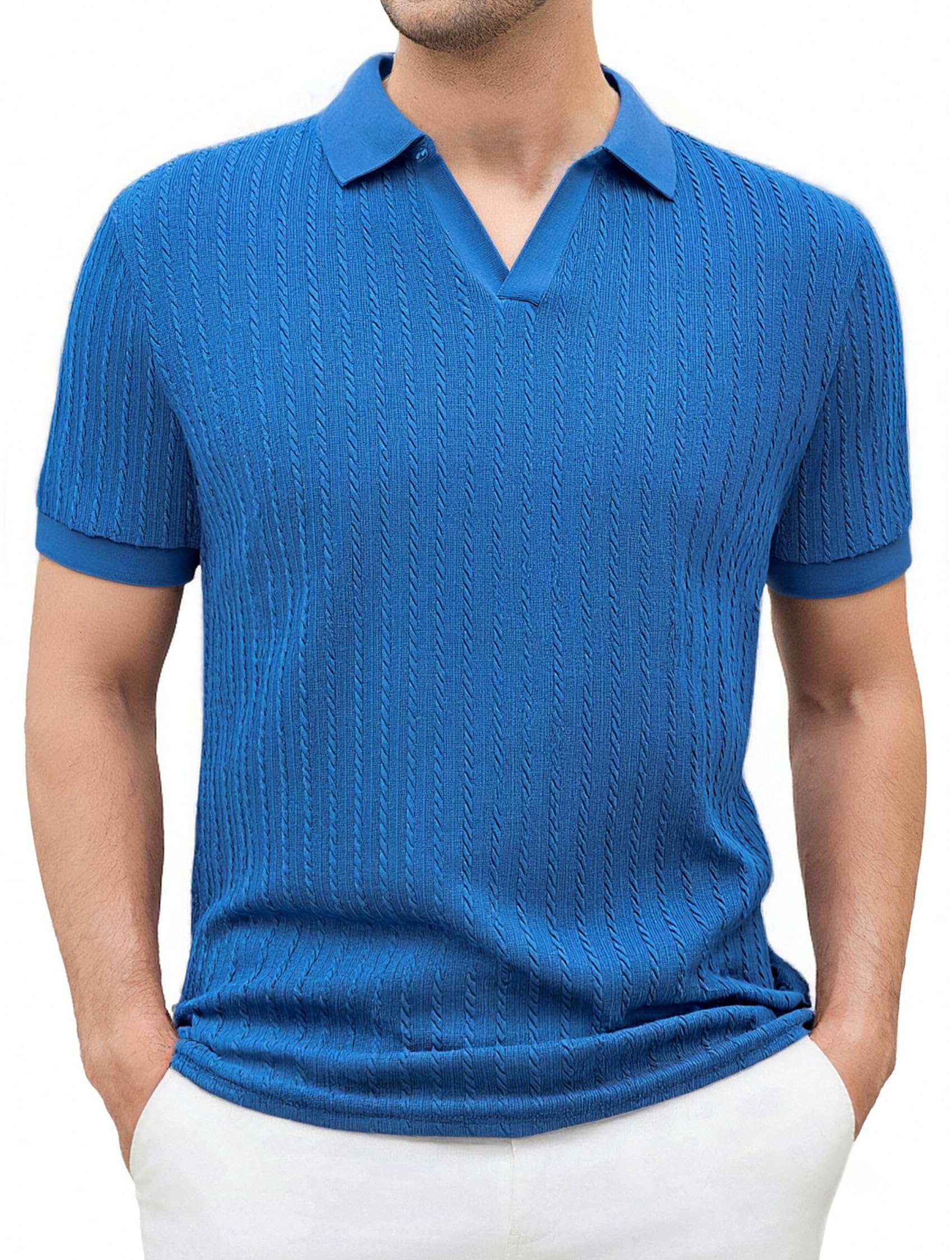 Golf Shirts for Men Dry Fit Performance Short Sleeve Print Moisture Wicking Collared Shirt