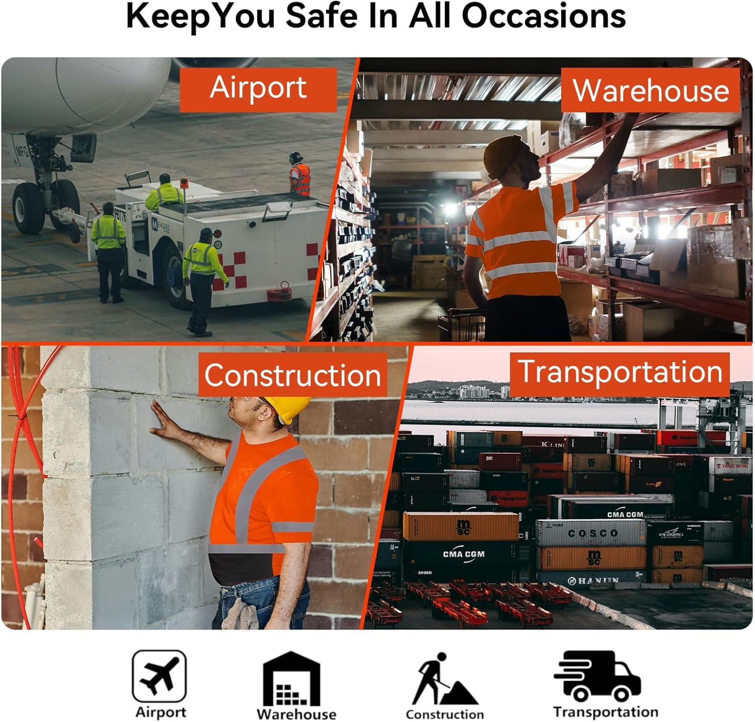 ProtectX High Visibility Short Sleeve Shirts Reflective Hi Vis Safety Shirts for Men and Women Shirts for Construction 1 Pack - Image 5