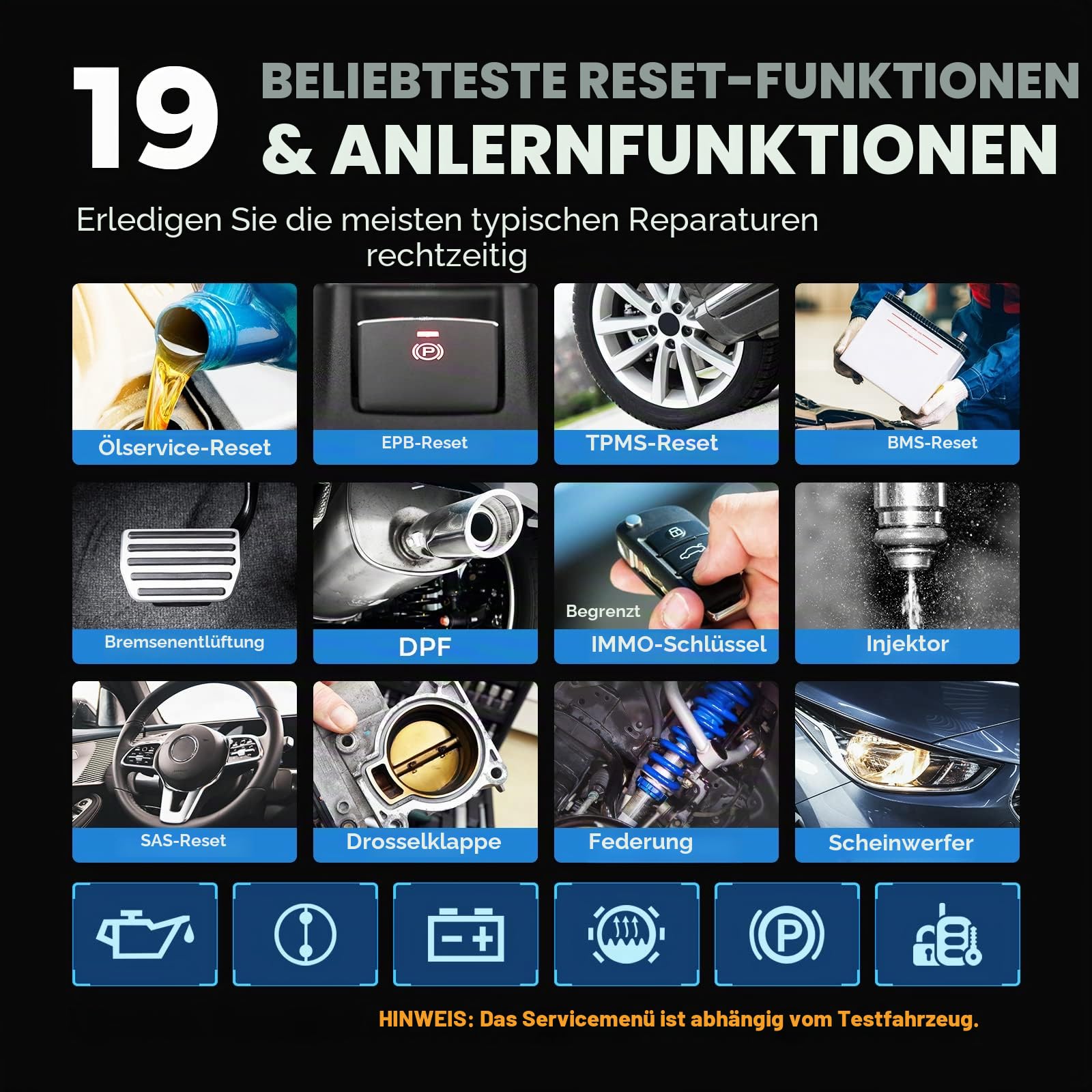 Autel MaxiAP AP200 OBD2 Diagnosegerät Auto, Bluetooth Kfz Diagnosegerät mit Vollständige Systemdiagnose &19 Reset, Sonderfunktion für Öl SAS EPB DPF BMS für iOS & Android,Lebenslange Kostenlose Update