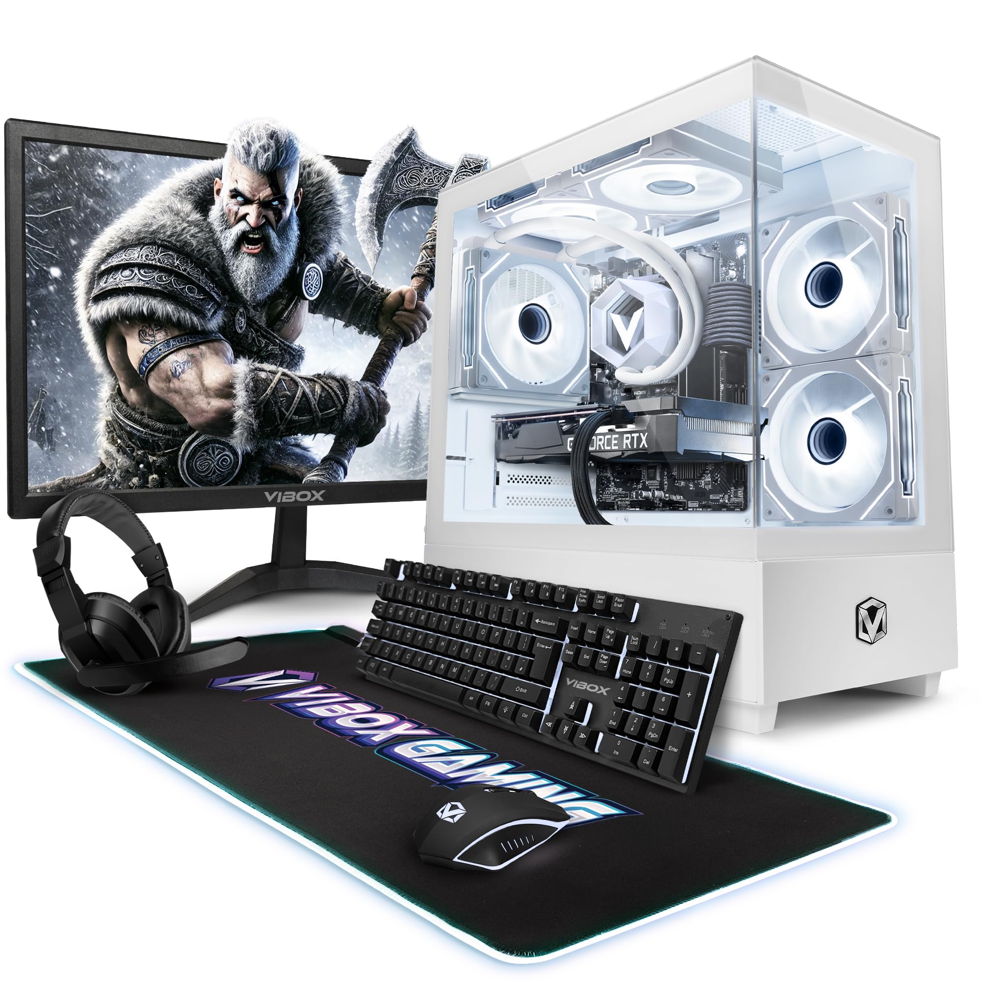 VIBOX IV-551 PC Gamer Complet • 23" Écran • AMD Ryzen 7 5700X 8 cœurs • Nvidia RTX 5060 Ti 8 Go • 16 Go RAM • 1 to SSD • Windows 11 • WiFi 6 + Bluetooth 5.4