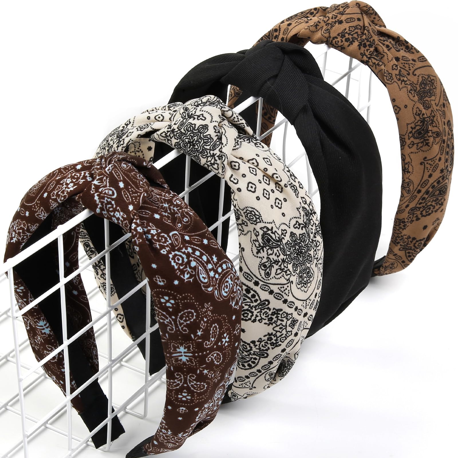 Photo 1 of ***STOCK IMAGE FOR REFERENCE***
Huachi Headbands for Women Non Slip Fashion Womens Headbands Knoteed - Cute Boho Hair Accessories for Women Designer Print 4PCS