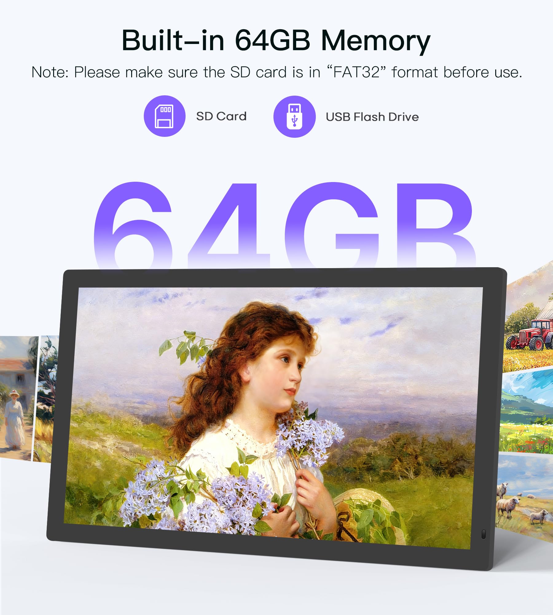 Uhale Digital Photo Frame - 64GB WiFi Remote -3