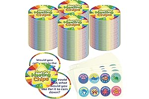 50 Morning Meeting Chips for Kids & Conversation Starter Cards for Morning Message Time