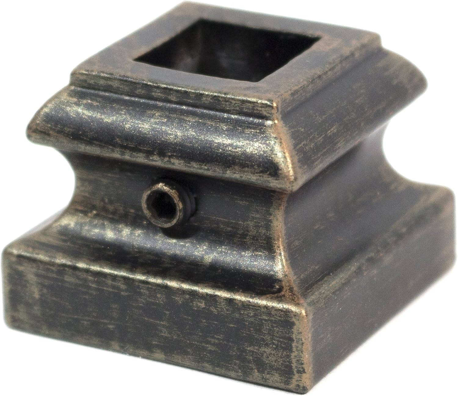 SH901 - Iron Baluster Shoes - Flat Shoes with Screw - for Use with 9/16” Hammered Balusters - Set of 10 (Oil Rubbed Bronze)