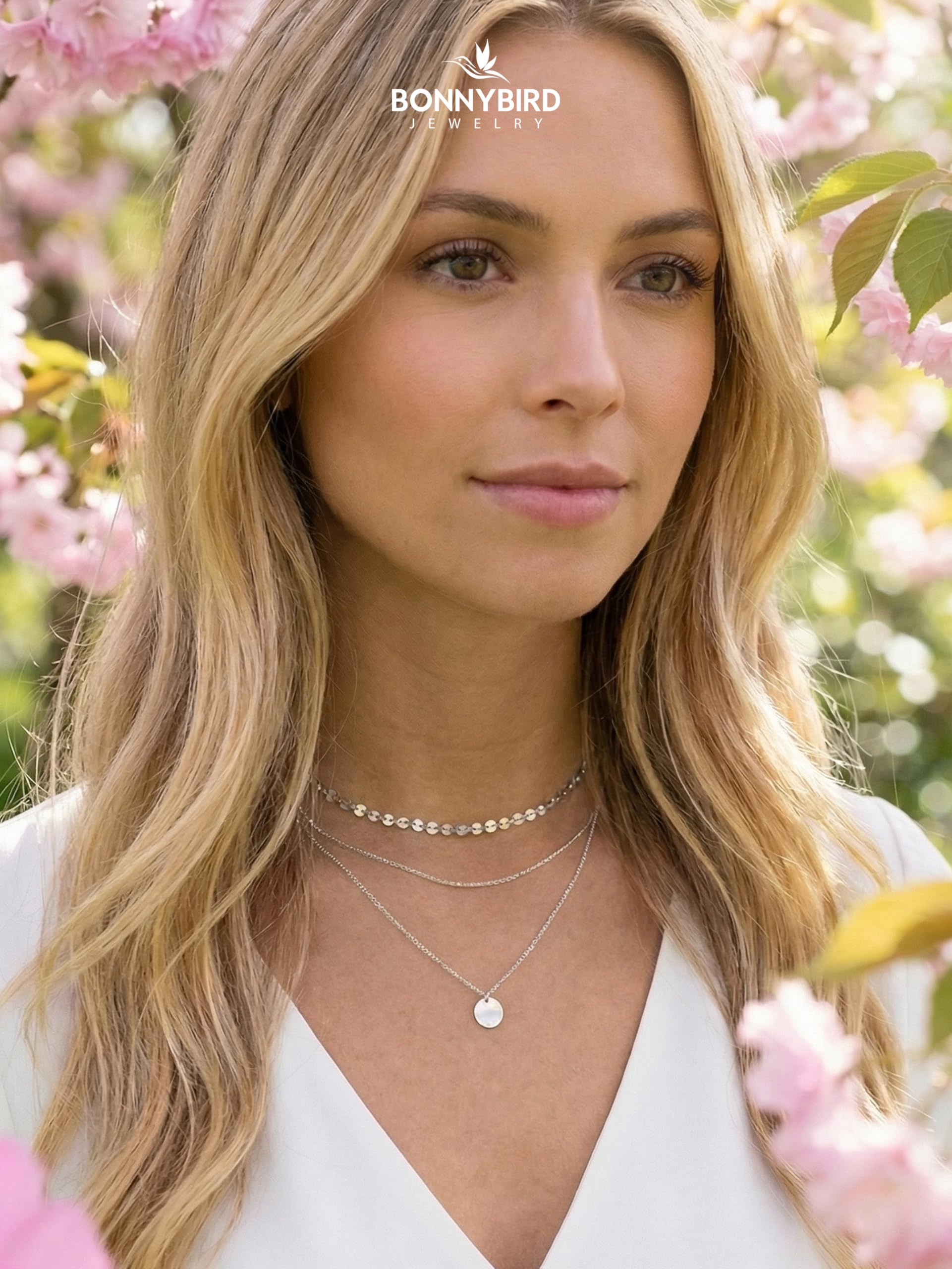 BONNYBIRD® Layering Ketten Set aus Premium Edelstahl - Boho Kette Damen in Silber, Gold & Roségold, 100% Wasserfest & Hautverträglich BonnyTrio
