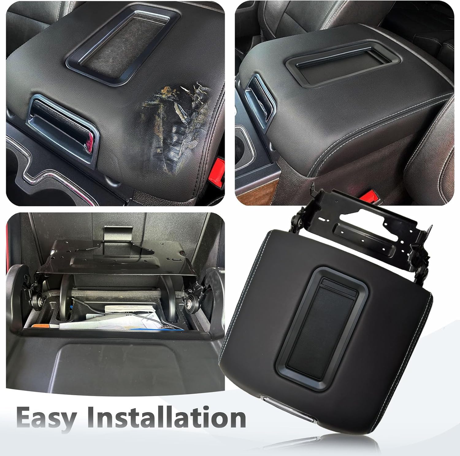 0227083AA Center Console Armrest Lid W/Steel Bracket Compatible with 2015-2019 Chevy Tahoe,Suburban,GMC Yukon/Yukon XL for 2014-2018 Chevy Silverado/GMC Sierra 1500 2500 3500