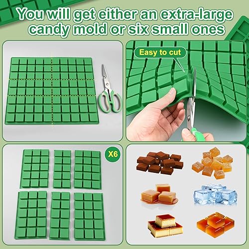 Miniatura 2 de Moldes de chocolate, 80 cavidades, moldes de silicona antiadherentes para chocolates cuadrados, caramelos, bombas de grasa de aperitivos keto,