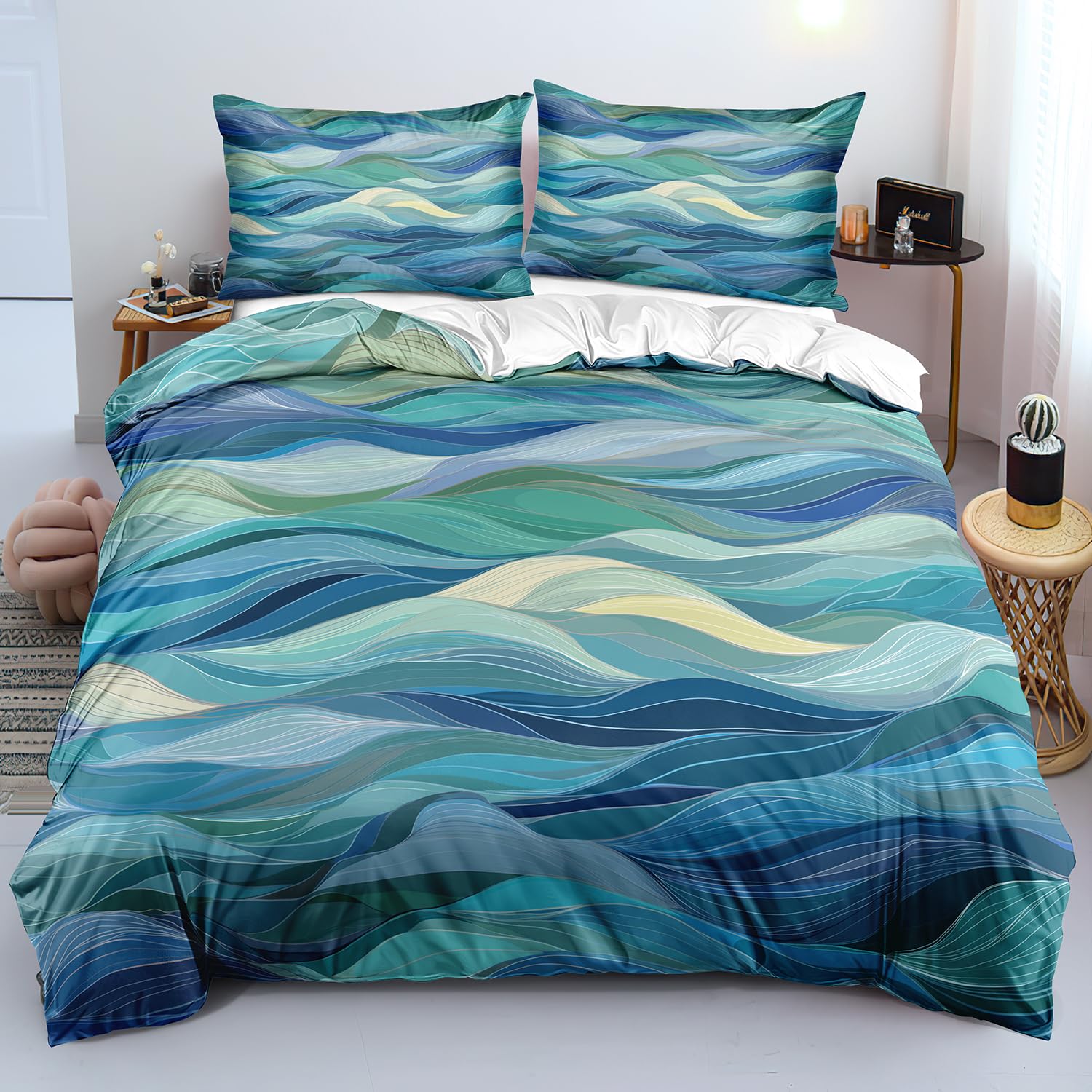 Parure de lit 200x200 bleu pour rafraîchir une décoration de chambre terne