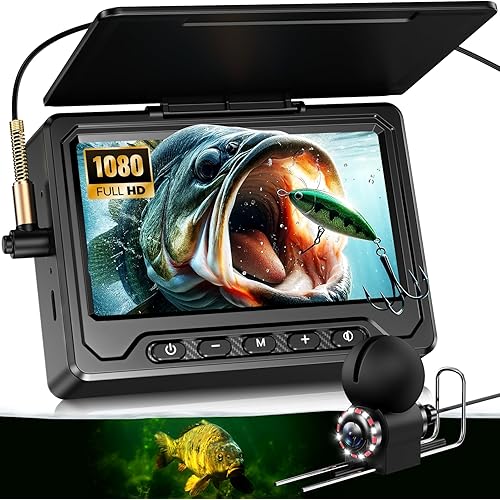 Underwater Fishing Camera, Fishing Camera with Infrared Night Vision Light, 4.3" IPS Portable Fish Finder with 65ft Cable, Upgraded HD 8 Infrared Lights Lens for Ice Lake Boat Kayak Fishing, Gift