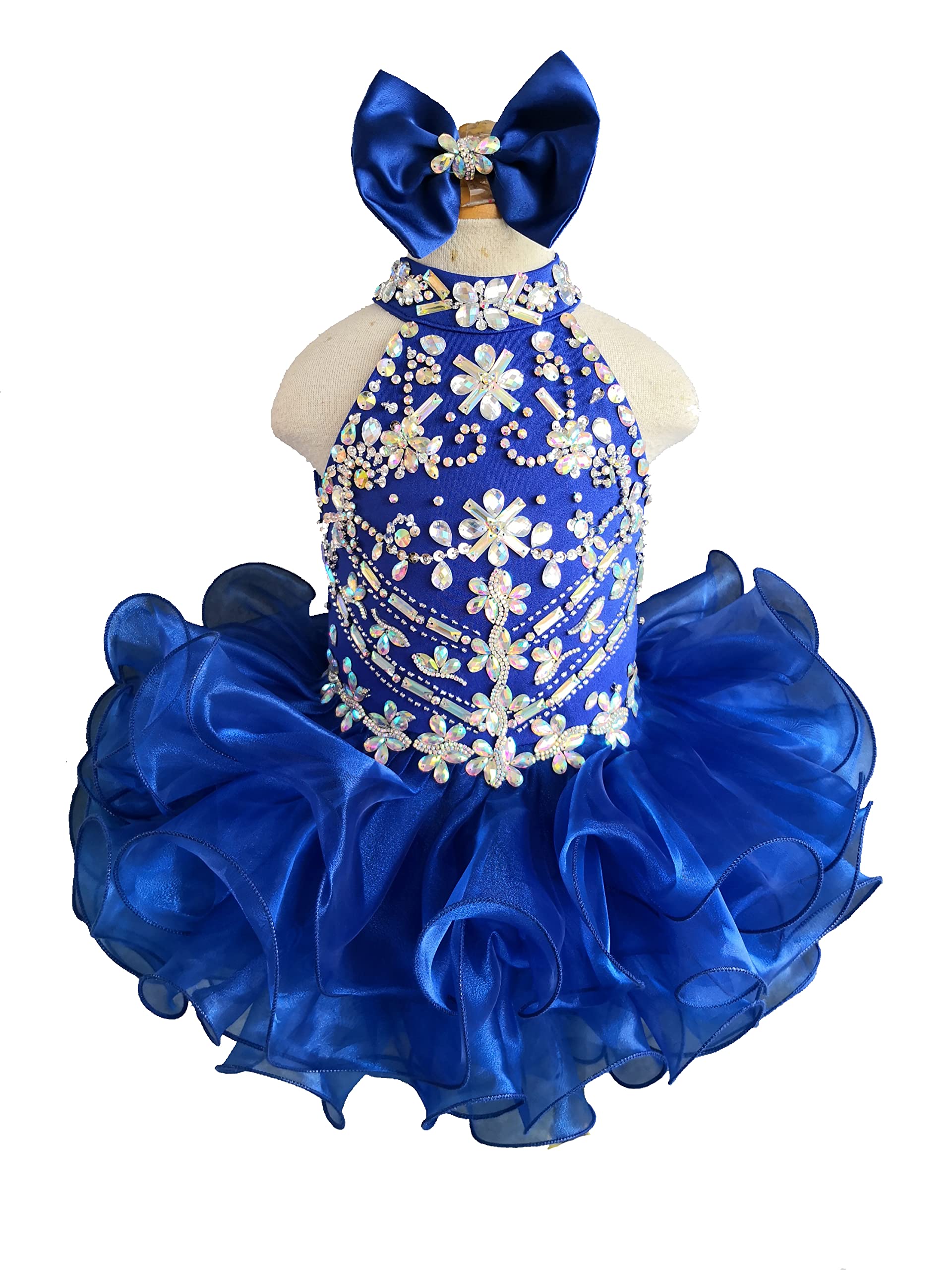 Jenniferwu G284-6 Baby-Kleid für Neugeborene, kleine Mädchen, Größe 18–24 M, Blau