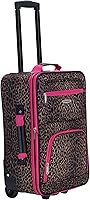 Vista 8 de Rockland Jungle Softside Juego de maletas verticales, Pink Leopard), F125-PINKLEOPARD