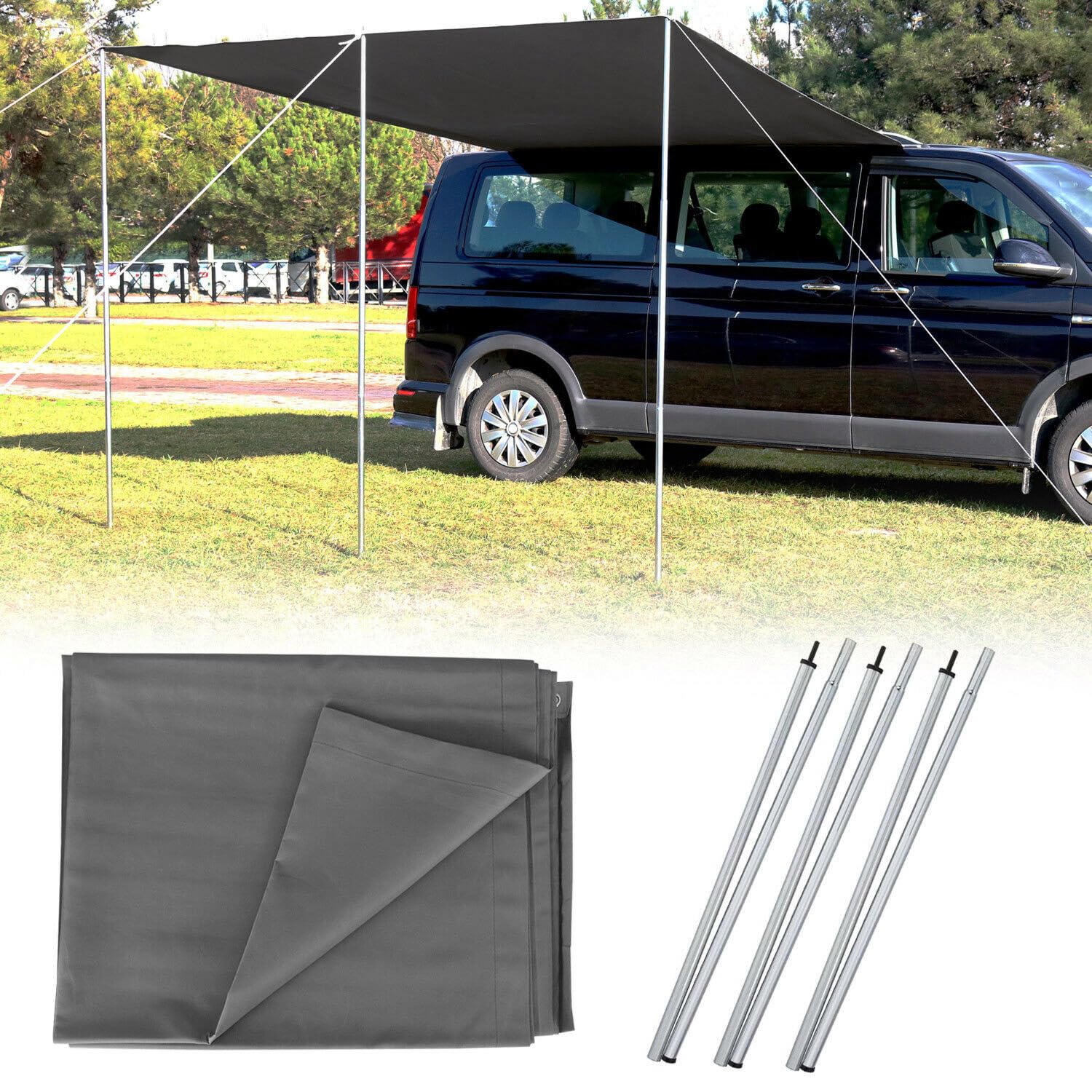 OMAC Sonnenvordach Seitenmarkise Set kompatibel mit Ford Tourneo Custom  2012-24 L1 Stahl Grau 2X : Amazon.de: Auto & Motorrad