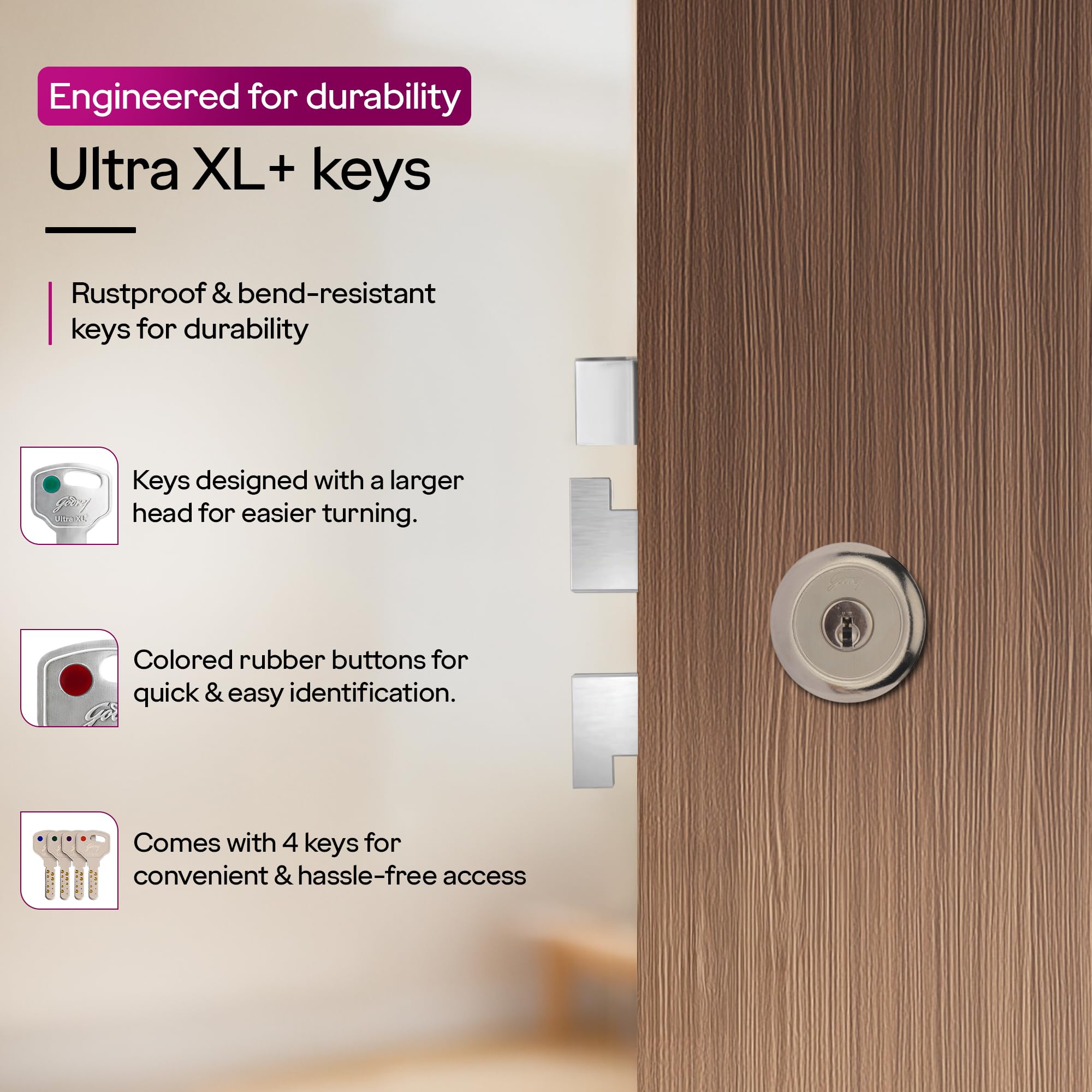 Godrej Centaur Ultra XL+ Double Door Lock - Premium Security -7 Godrej Centaur Ultra XL+ Double Door Lock - Premium Security -7