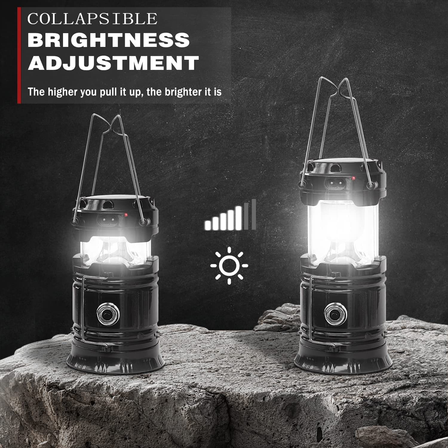 JQTOP Civikyle Lot de 4 lanternes de camping LED rechargeables à énergie solaire AC JQTOP Civikyle Lot de 4 lanternes de camping LED rechargeables à énergie solaire AC