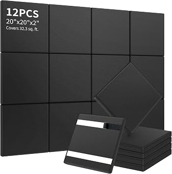 12 Pack Golf Wall Padding 20"x20"x2" Golf Simulator Padding for Walls
