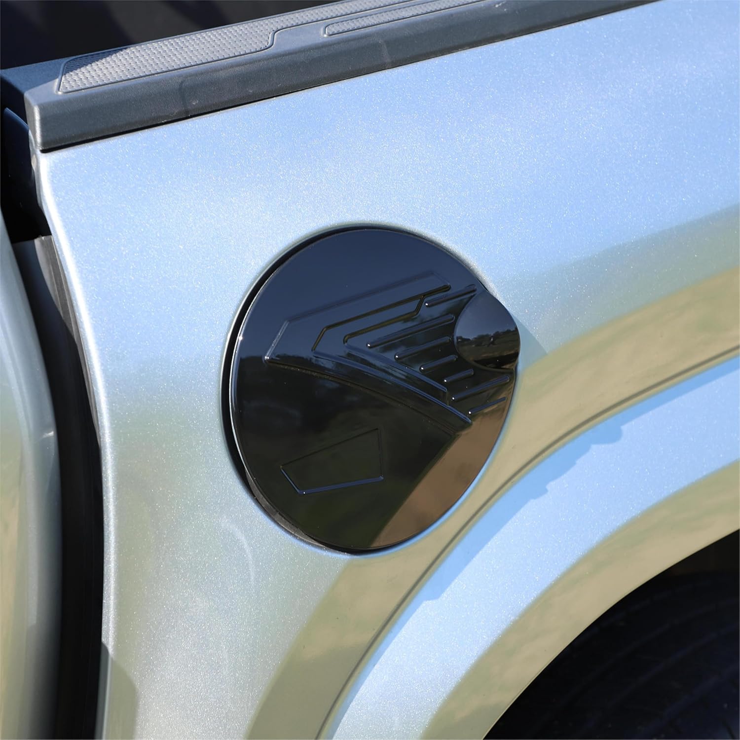 Fuel Tank Cap Cover Trim Compatible with Toyota Tacoma 2024 2025 2026, Oil Gas Cap Sticker Exterior Decoration Accessories (Black)