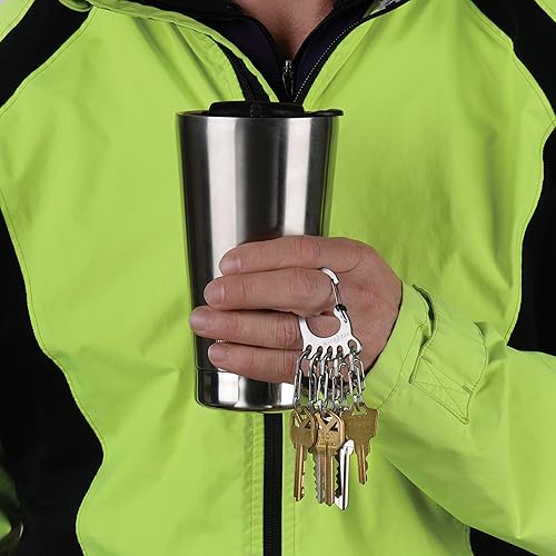 Miniatura 5 de Nite Ize KLKBF-11-R6 - Llavero de casillero grande cadena de mosquetón con 5 dedos de acero inoxidable con bloqueo en S para sostener las llaves por