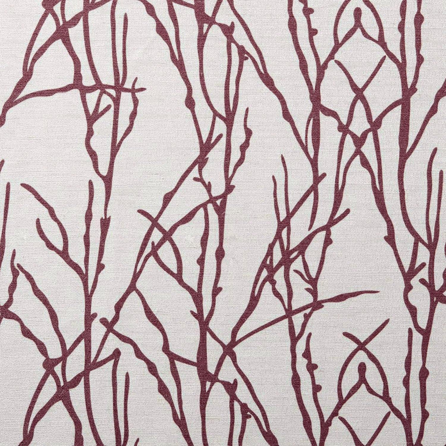 Exclusive Home Branches Linen Blend Grommet Top Curtain Panel Pair, 54"x96", Burgundy