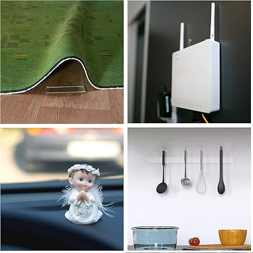 Miniatura 9 de GLUIT Paquete de 12 ganchos adhesivos grandes y cinta de doble cara resistente de 16.5 pies