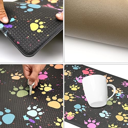 Miniatura 4 de HOMELEPHANT Puppy Paws - Tapete de cocina 2 piezas acolchado antifatiga, impermeable, antideslizante, ergonómico, cómodo, tapete de pie para cocina,