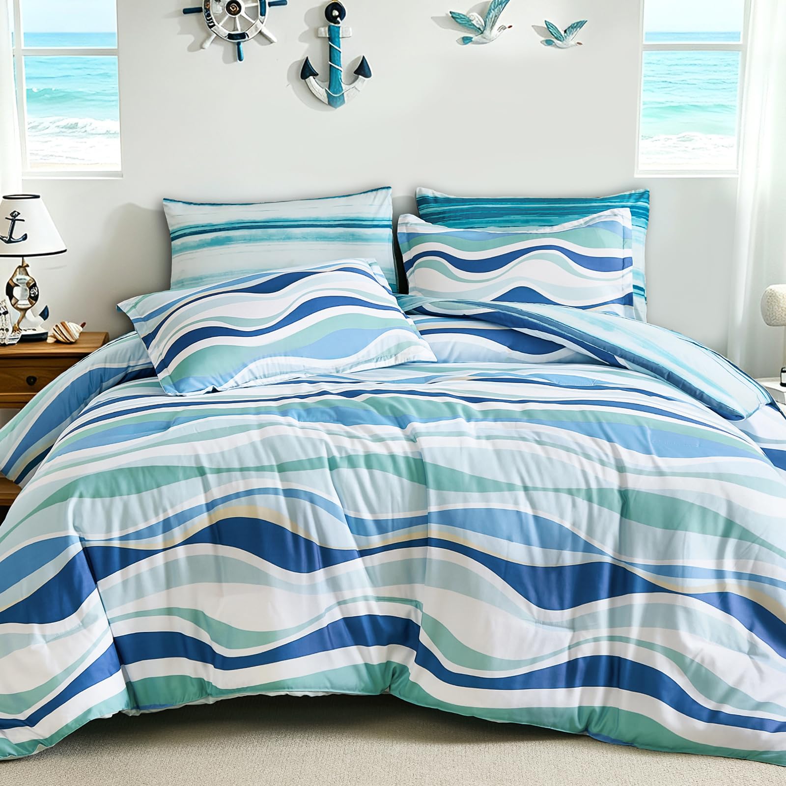 Xruibed Coastal Comforter Set - King Size -14 Xruibed Coastal Comforter Set - King Size -14