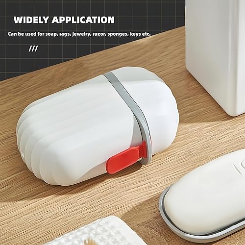 Miniatura 6 de Jabonera portátil de viaje con asa sellada, bandeja de ahorro de jabón con tapa para viajes, senderismo, impermeable, a prueba de polvo, para