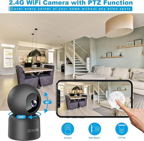 Miniatura 3 de Cámara de seguridad para interiores, cámaras 2K para seguridad en el hogarmonitor de bebéperroanciano, cámara inteligente 2.4G WiFi para mascotas