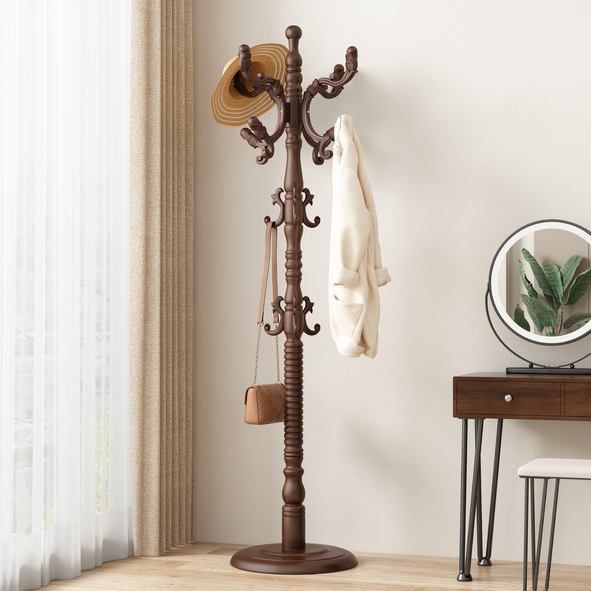 Amazon.com: GAMNOF Wood Coat Rack Stand Wooden Coat Rack
