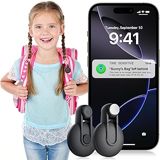 Otag GPS Tracker for Kids Hidden 2pack, Security Tag with Pins Works with Find My (iOS only), Lost Mode, Anti-Removal Tracking Device for Children, Elderly, Pets, Backpack, Vehicles, No Monthly fee